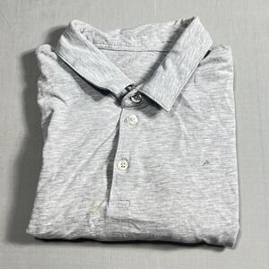 H&M Slim Fit Polo Shirt Mens XL Gray Short Sleeve Casual Cotton